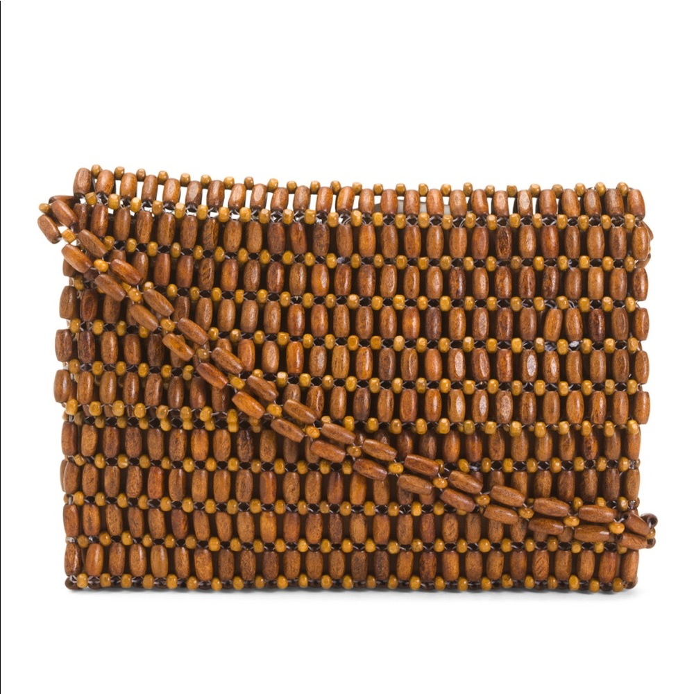Beaded Brown Crossbody